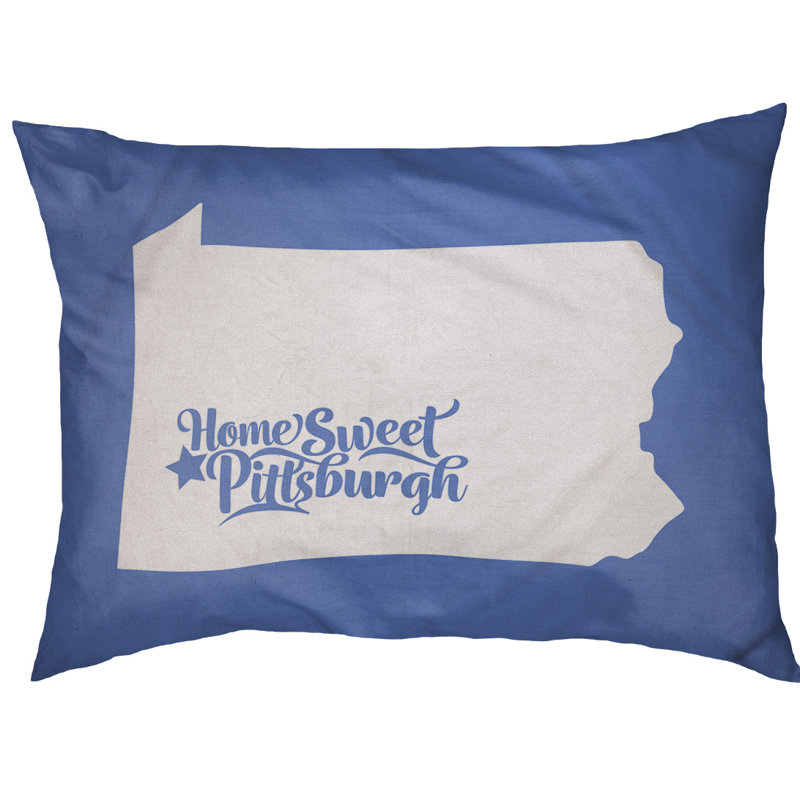 Coussin d’intérieur pour chien pittsburgh pennsylvanie, Grand (l 50 po x P 40 po x H 7 po), Bleu