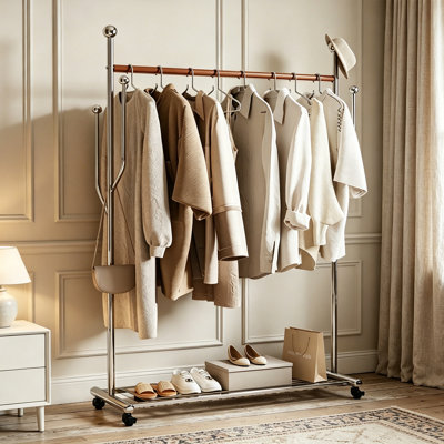Modern Leather Coat Rack with Shelf