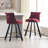 COOLMORE Set Of 2,Back Pull Point Design, Velvet Material, 360 Degree Rotation, Back Pull Loop Detachable Design, Rivet Decoration, Square Foot Wooden Bar Chair