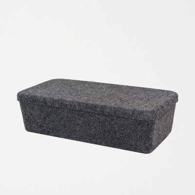 Sculpted Felt Storage Bin - Wide with Lid