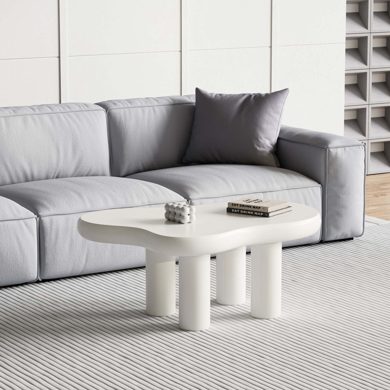 Table basse avec 4 pieds Cloud, Blanc
