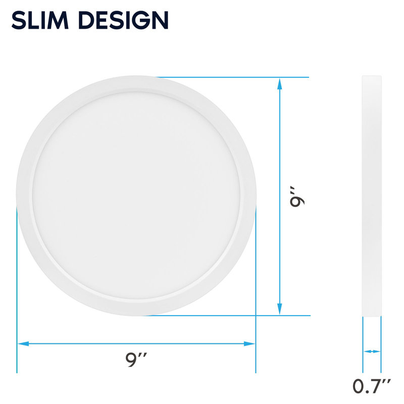 LED Flush Mount, 9" D x 9" W