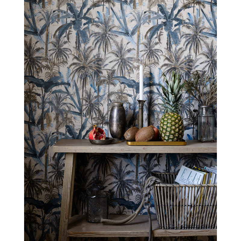 Tropical Wanderlust Wallpaper Roll, Green/Brown/Black