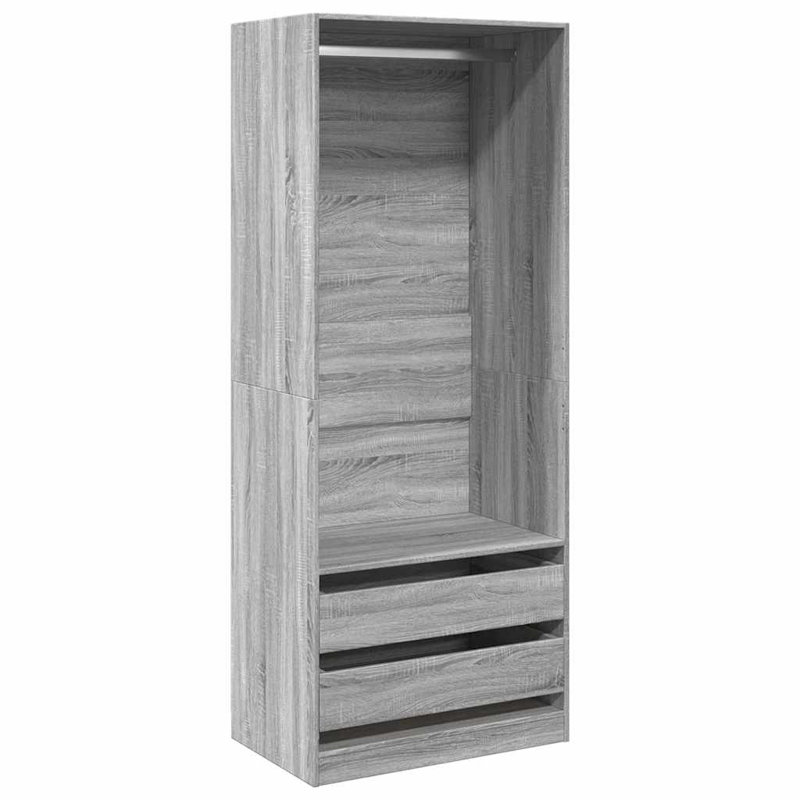 Symirah Manufactured Wood Wardrobe, Grey Sonoma