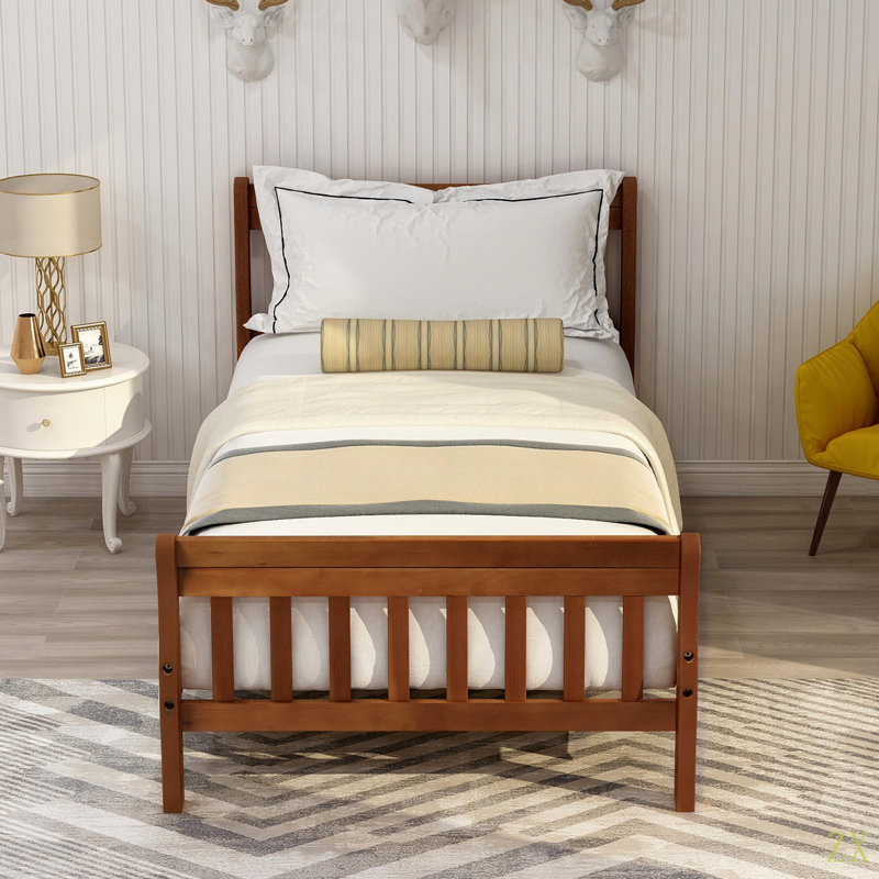 Lit plateforme avec base de lit en bois et lit à panneaux