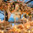 Outdoor Solar Hanging Chandelier with Crystal Acrylic Beads, White Iron LED Patio Light