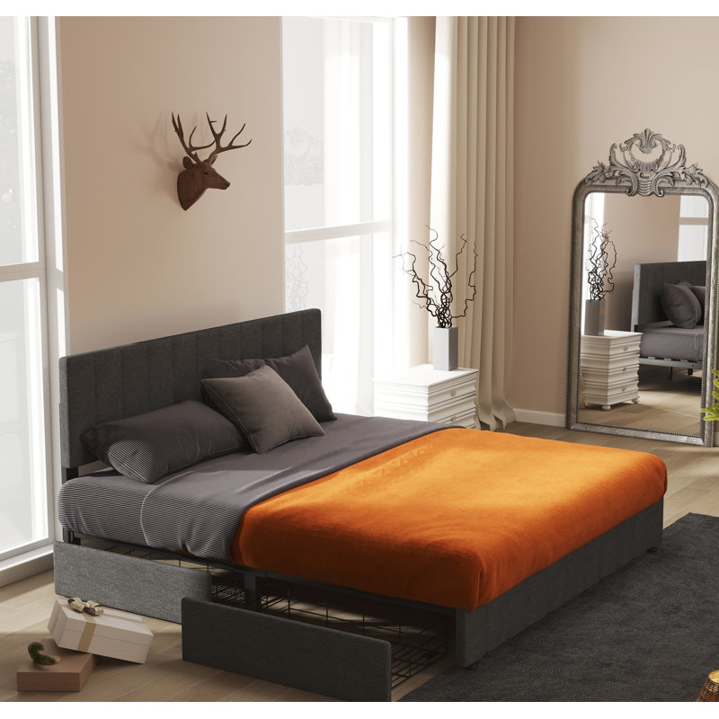 Ebern Designs Storage Upholstered Bed with 4 Drawers - Wayfair Canada