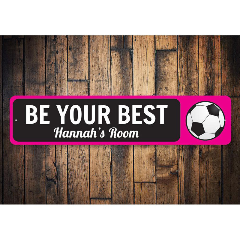 Plaque de soccer en aluminium sur mesure, H 6 po x l 24 po x P 0,063 po
