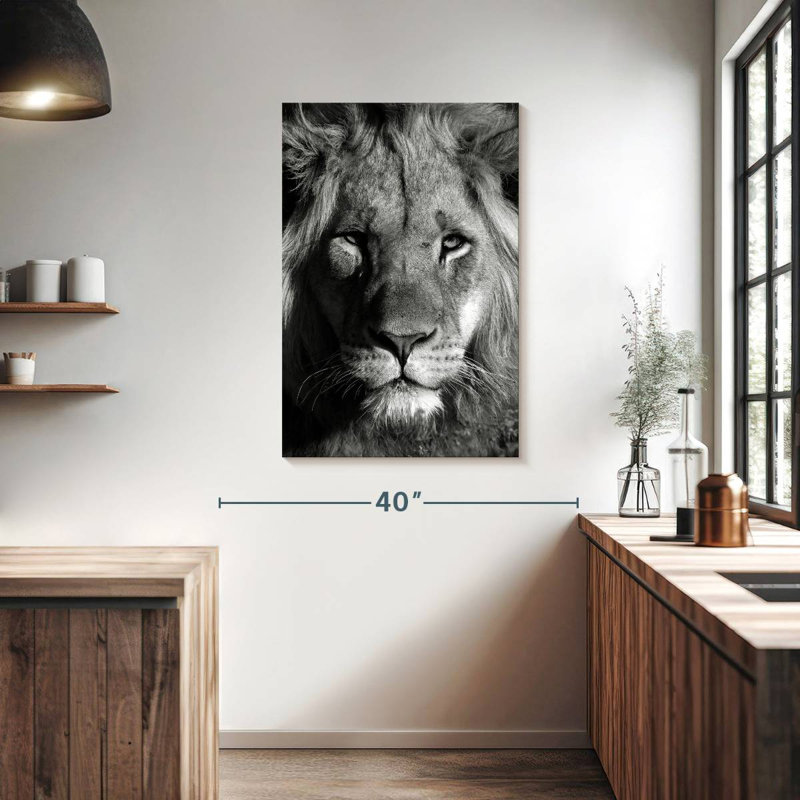 Tête de lion monochromatique Brampt, H 39 po x l 26 po