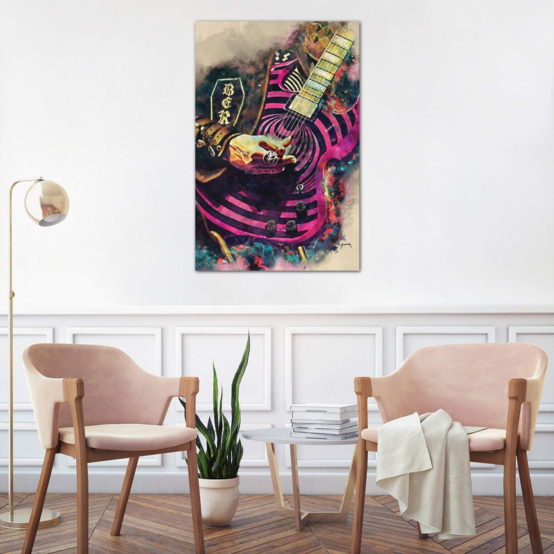 Zakk Wylde's Electric Guitar - Wrapped Canvas Print, 101.6 cm H x 66.04 cm W x 1.91 cm D