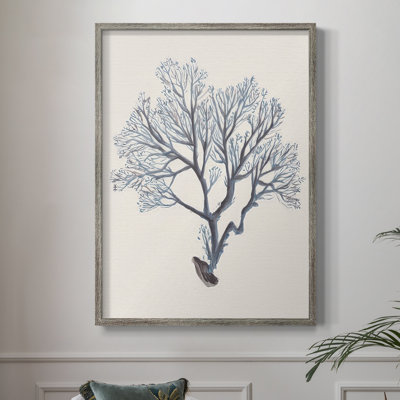 Reproduction encadrée Indigo Reef III - bois massif