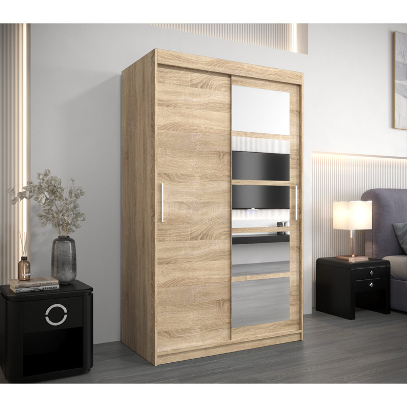 Aaheli 2 Door Manufactured Wood Wardrobe, Sonoma Oak