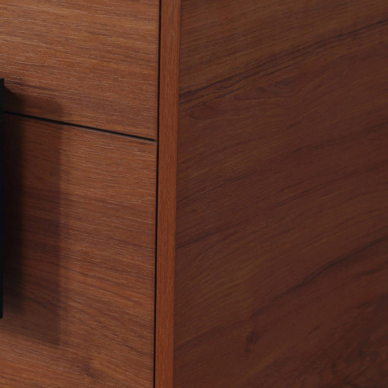 Ensemble de meuble-lavabo simple 36 po Maisie, Noir mat, Noyer épicé