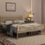 88.5cm Height Metal Bed Frame with Cloud-inspired Design Headboard-1711806092-1728488633