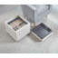 Repose-pieds carré rembourré en tissu