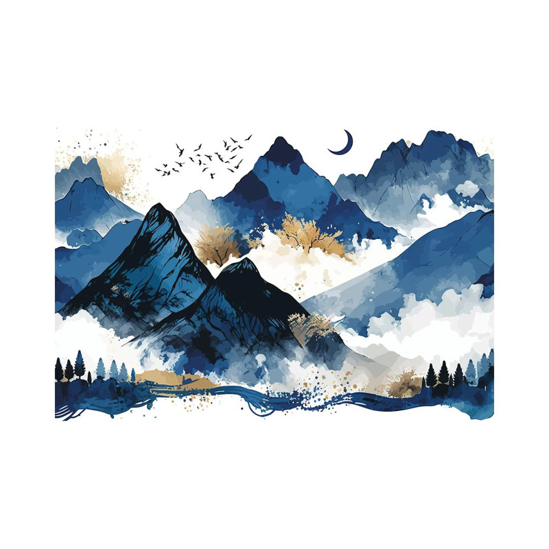 Blue Mountains, Wrapped Canvas, No Mat, 18" H x 26" W x 1.5" D