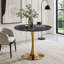 Table tulipe ronde 31,5 pouces avec plateau en faux marbre-133598556
