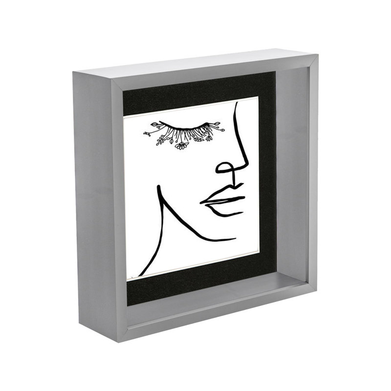 Plastic Box Frame in Grey, 5" x 5"
