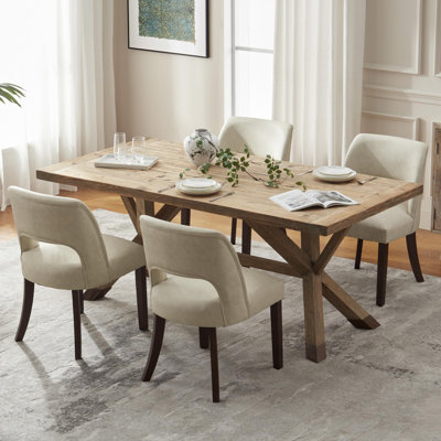 Chaise de salle à manger rembourrée en similicuir (ensemble de 2)