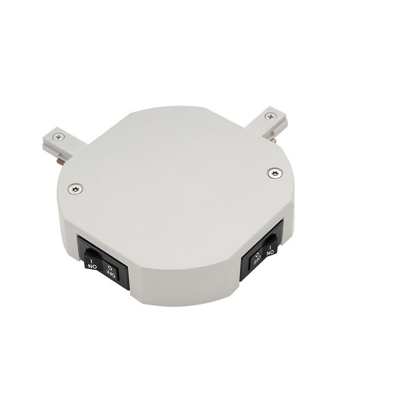 Connecteur de gauche en l limiteur de courant pour un rail à un circuit, Blanc, 5A