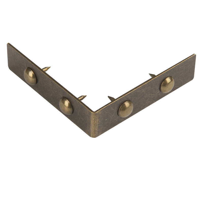Dritz Home Campaign texturé à angle droit, petit, paquet de 3, laiton antique