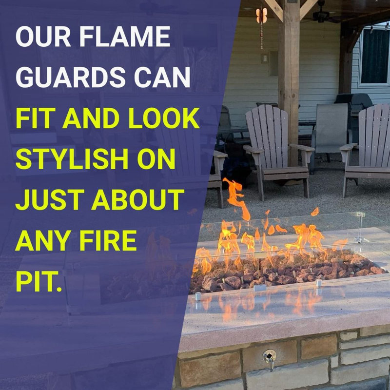 Pare-flammes rectangulaire pour foyer (verre), H 6 po x l 41,5 po x P 11,5 po