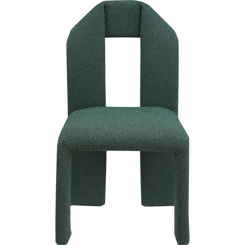 Chaise rembourrée Bennett, Tissu bouclé vert