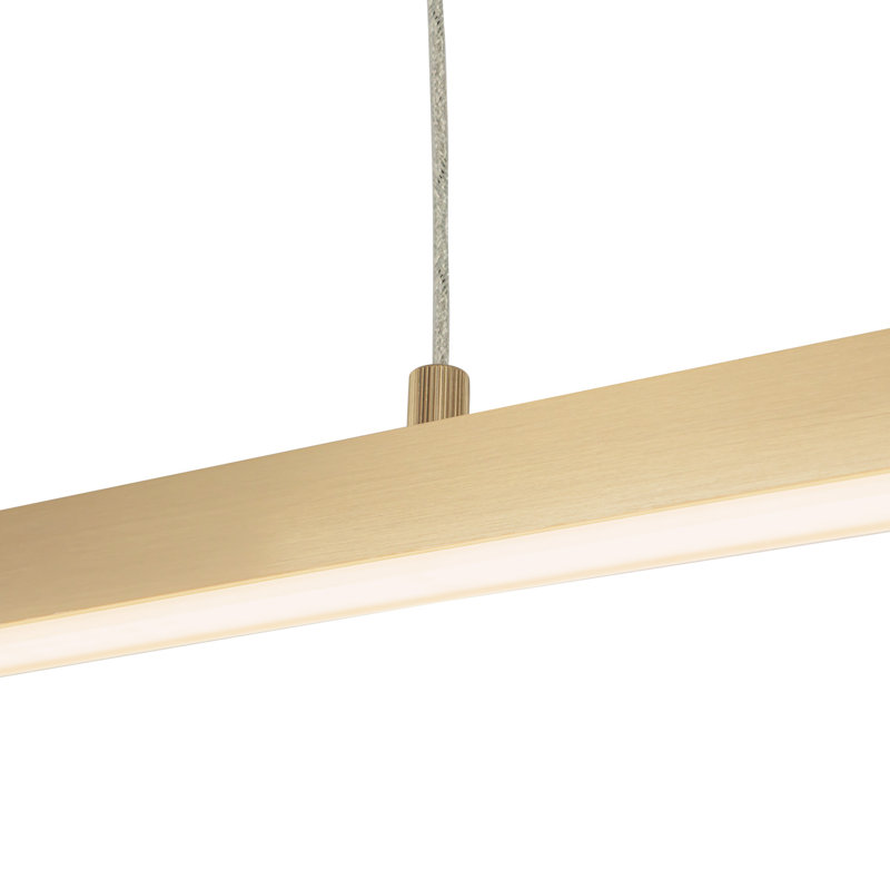 Luminaire suspendu pour îlot de cuisine 1 lumière DEL Vega, Or brossé, 3000 K, H 1,5 po x l 56 po x P 0,75 po