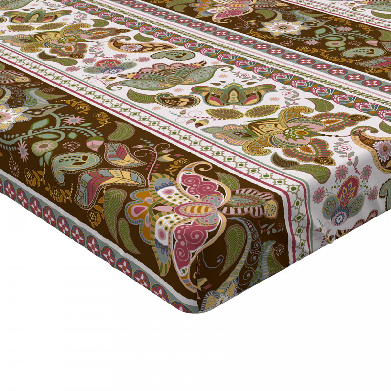 Orient Microfiber Floral Fitted Sheet, Full/Double Fitted Sheet
