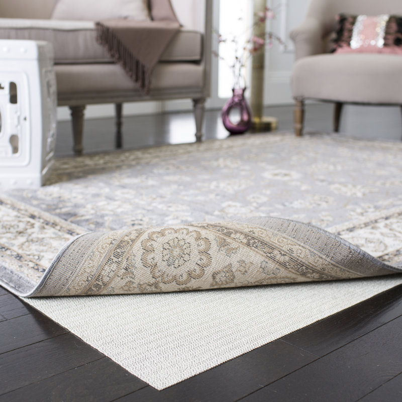 Sous-tapis blanc en laine Ertem, Rectangle 9 pi x 12 pi, 1