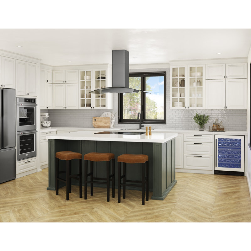 Hotte pour îlot de cuisine 36 pouces Zephyr Ravenna 600 CFM avec éclairage à DEL en acier inoxydable noir et auvent en verre gris