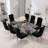 Jai Glass Top Metal Base Dining Table