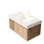 Comptoir en pierre frittée blanche et lavabo encastré en céramique, 91,4 cm (36 po), un trou pré-percé pour robinet, résistant aux égratignures et au feu, largeur 47,5 cm (18,7 po), longueur 25,6 kg (56,46 lb).