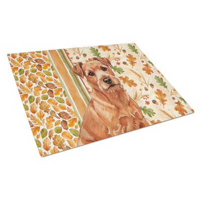 Planche à découper en verre Red Norfolk Terrier