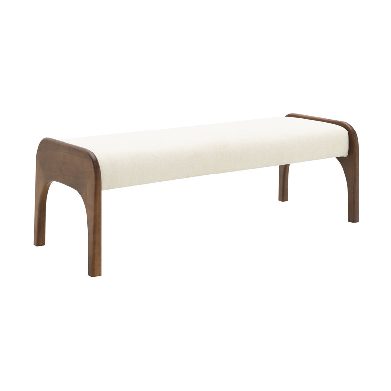 50.25 Inch Upholstered Long Bench, Beige