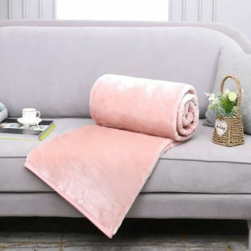 Erna Canora Grey Throw, W150 x L200cm, Blush Pink