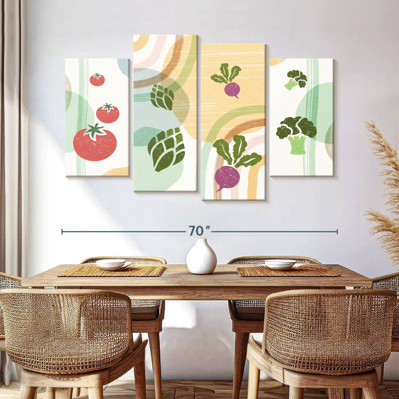 Yarlin Boho Abstract Vegetables, 42" H x 68" W