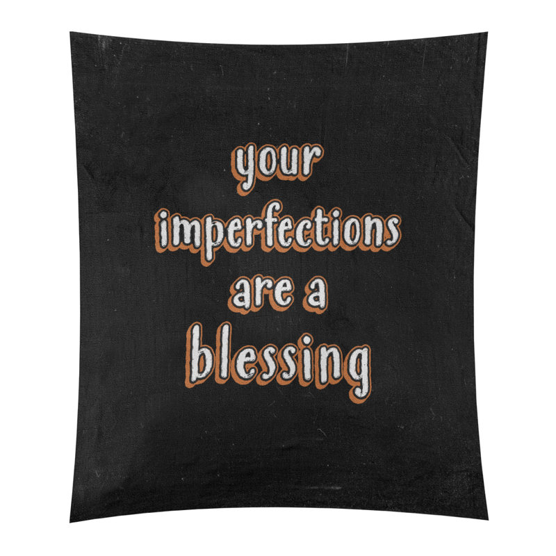 Tapisserie de tableau noir de polyester imparfaites quote, H 27,5 po x l 37,5 po, Orange