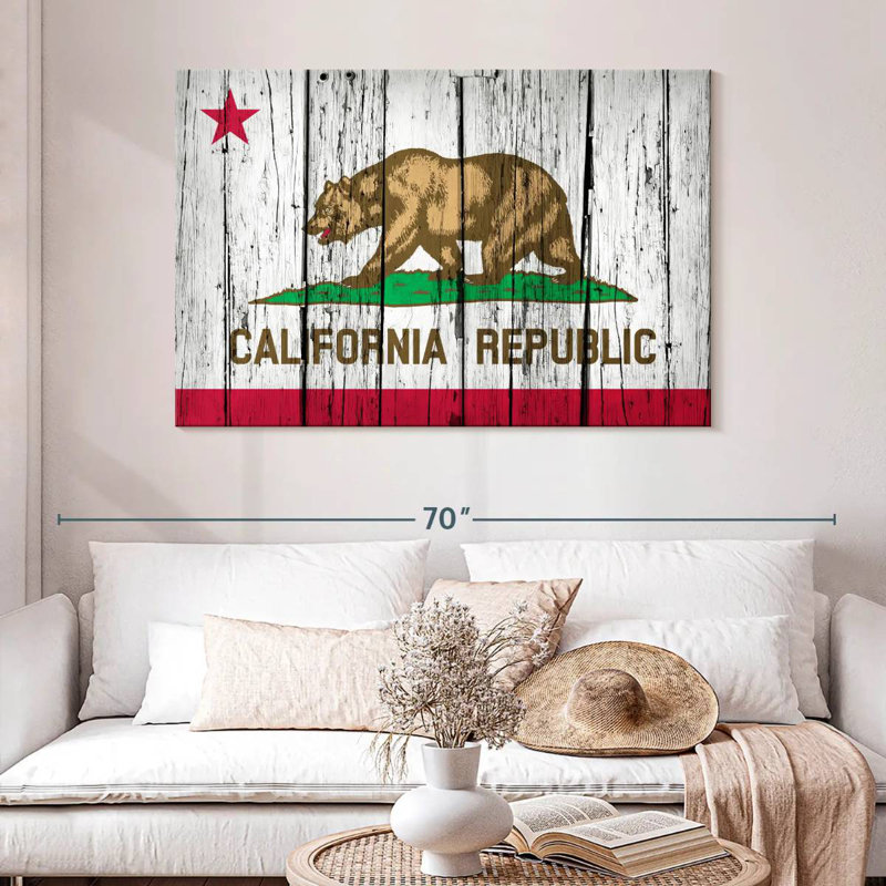 Borges, République de Californie, H 32 po x l 48 po