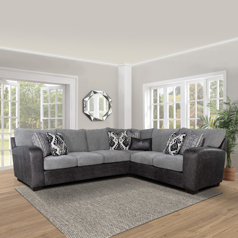 Canapé modulaire en L Prentiss Smoke And Onyx