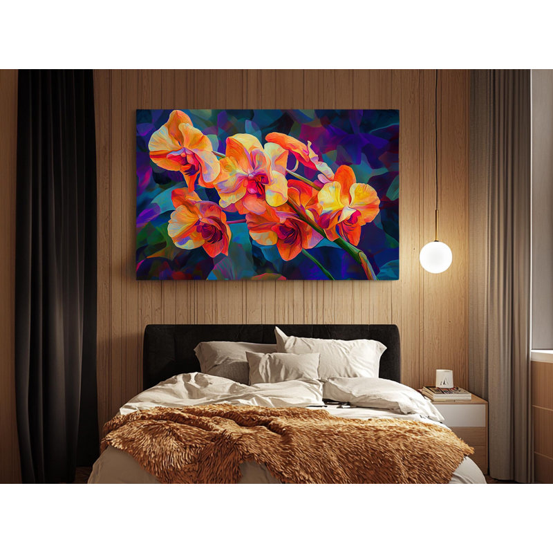 Reproduction d'art, reproduction d'art sur toile, orchidées exotiques, H 12 po x l 18 po