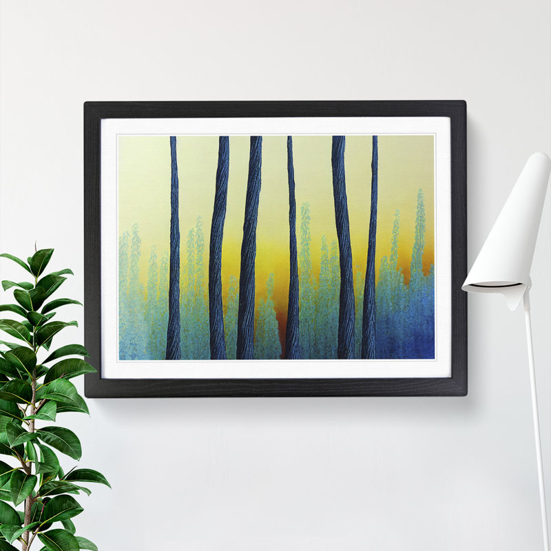 Majestic Weeping Willow Trees - Single Picture Frame Print, Black, 46cm H x 64cm W x 2cm D