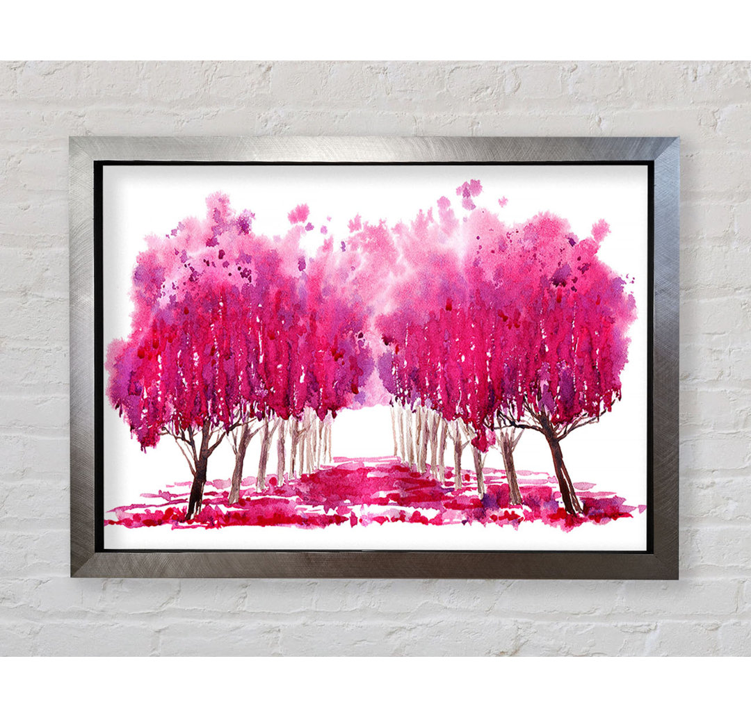 Pink Tree Walk - Einzelner Bilderrahmen Kunstdrucke