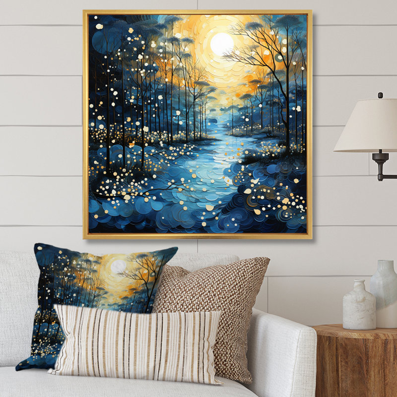 Blue River Reflections of Serenity IV - reproduction, H 24 po x l 24 po x P 1 po, Cadre flottant doré