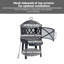 Mini foyer d'extérieur au bois 18 pouces avec tisonnier et barbecue rond, noir