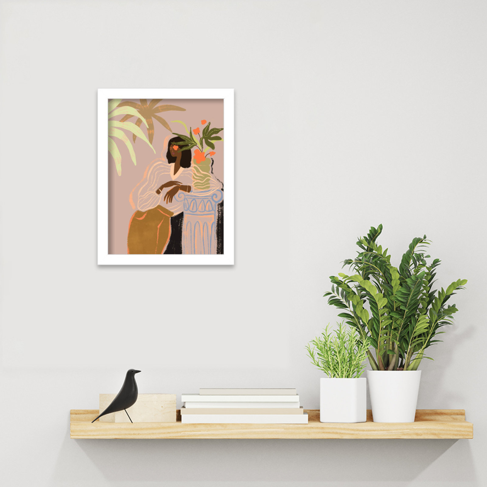 Prudence "Lady in Waiting" Print, White, 13" H x 10" W