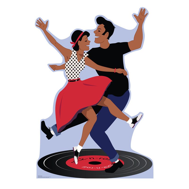 65'' Retro Dance Couple Cardboard Standup Decor