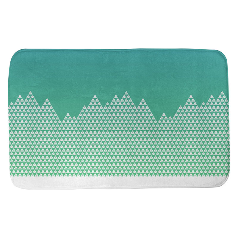 Tapis de salle de bain mountain Leffel, l 17 po x L 24 po, Vert jade