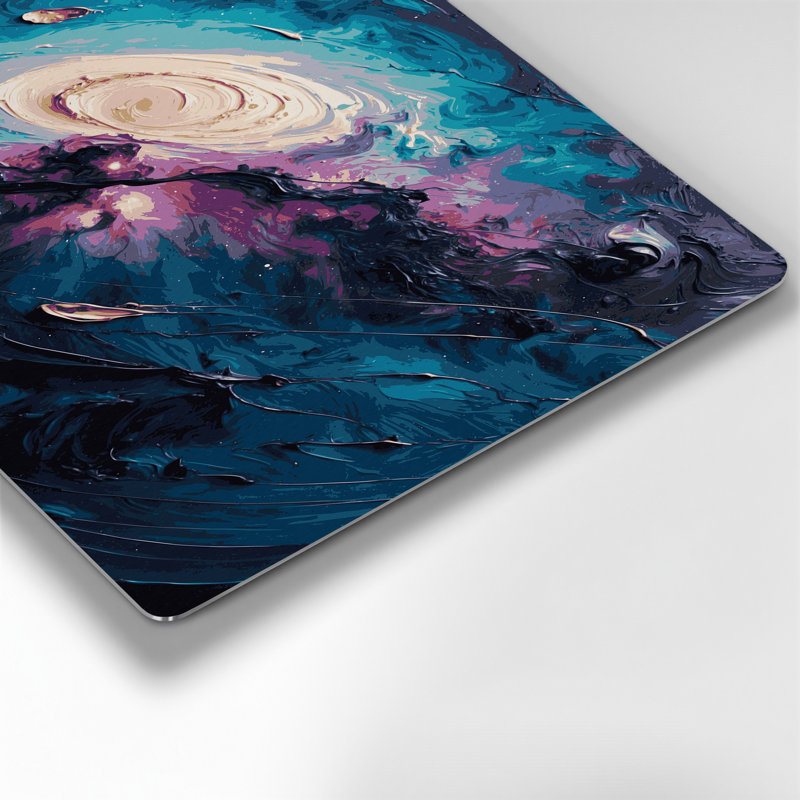 Art mural en métal gris nébuleuse de l'espace, H 144 po x l 216 po x P 0,05 po