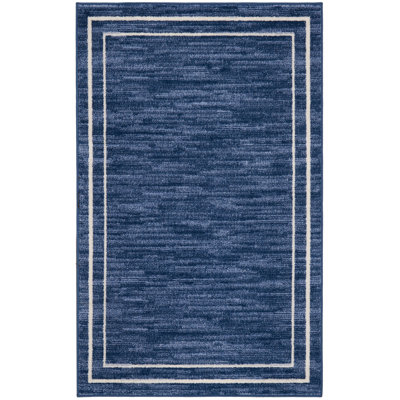 Nourison Essentials Navy Ivory Indoor/Outdoor Area Rug